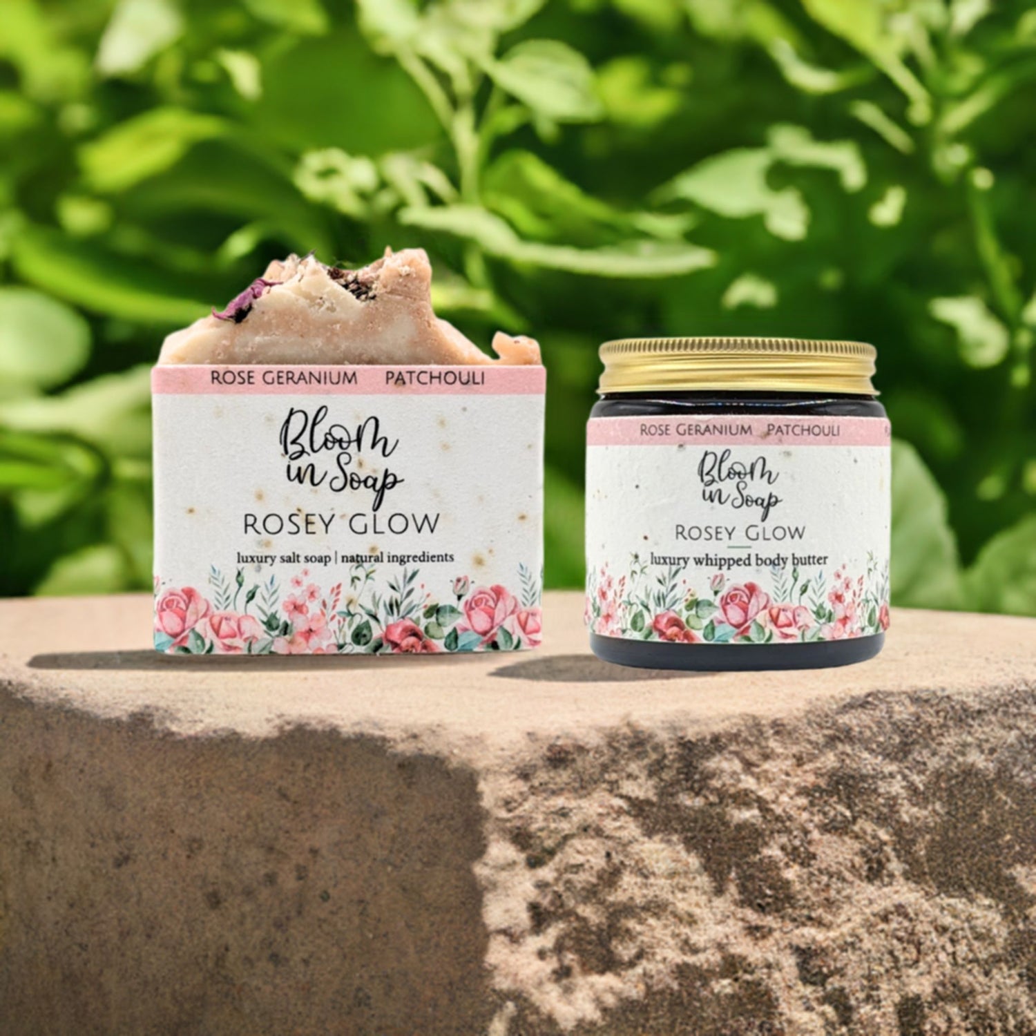 Rosey Glow body butter and soap bundle